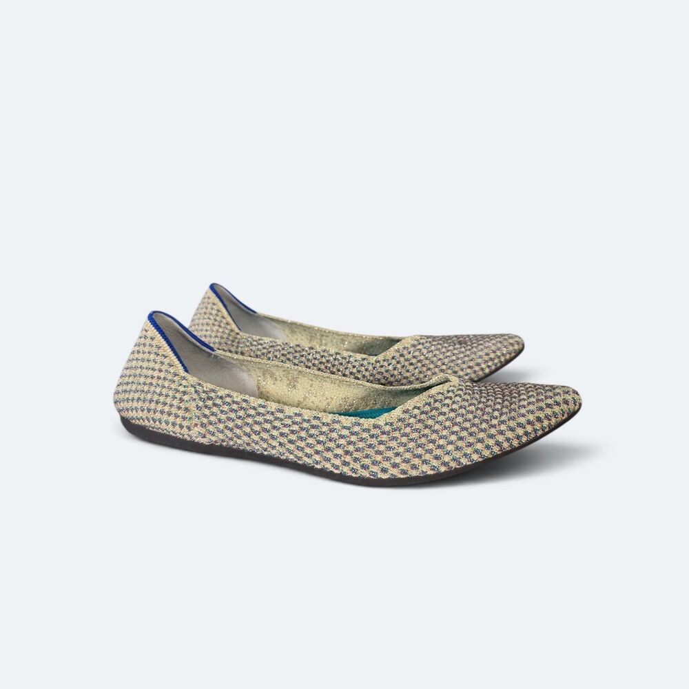 Rothy's The Point Multi-Metallic Sparkling Limited Edition Flats Size 8.5